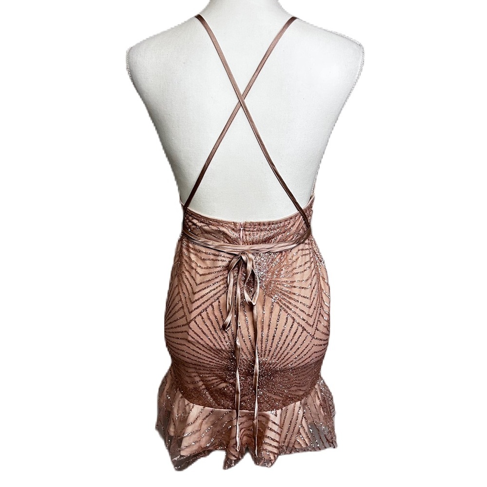 Hello Molly Sparkly Ruffle Mini Dress Size 4 Small Strappy Glitter Fairy Swiftie - Picture 2 of 13